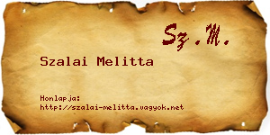Szalai Melitta névjegykártya