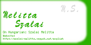 melitta szalai business card